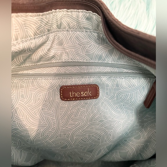 The Sak Gray Studded Leather Shoulder Bag Large Size Like New! FIRM 70% OFF - Picture 6 of 10